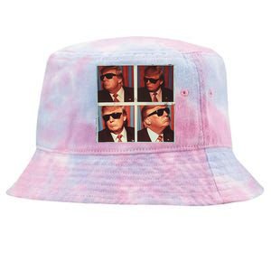 Badass Trump 45 47 Photobooth Icon President Trump Portrait Tie-Dyed Bucket Hat