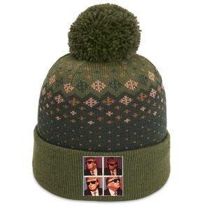 Badass Trump 45 47 Photobooth Icon President Trump Portrait The Baniff Cuffed Pom Beanie