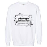 Back To 80S 90S Mix Tape Music Sketch Drawing Music Tape Garment-Dyed Sweatshirt