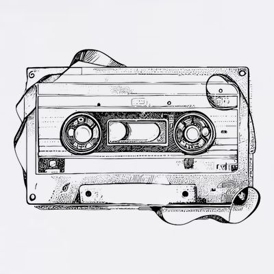 Back To 80S 90S Mix Tape Music Sketch Drawing Music Tape T-Shirt
