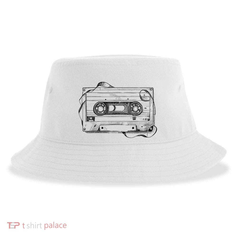 Back To 80S 90S Mix Tape Music Sketch Drawing Music Tape Sustainable Bucket Hat