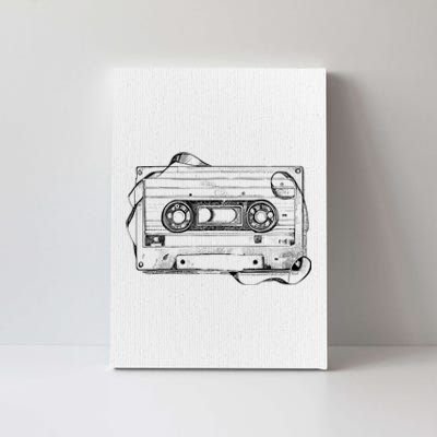 Back To 80S 90S Mix Tape Music Sketch Drawing Music Tape Canvas