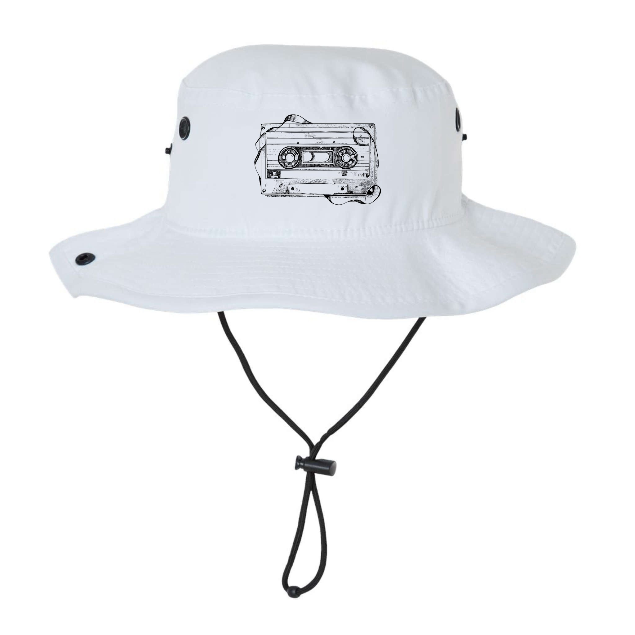 Back To 80S 90S Mix Tape Music Sketch Drawing Music Tape Bucket Hat
