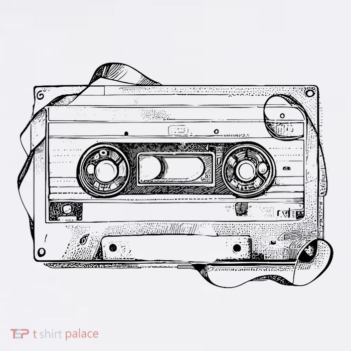 Back To 80S 90S Mix Tape Music Sketch Drawing Music Tape 11oz C Handle Ceramic Mug