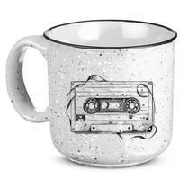 Back To 80S 90S Mix Tape Music Sketch Drawing Music Tape 15oz Campfire Ceramic Mug