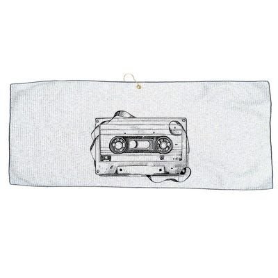 Back To 80S 90S Mix Tape Music Sketch Drawing Music Tape Large Microfiber Waffle Golf Towel