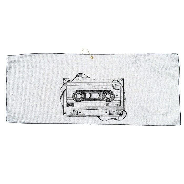 Back To 80S 90S Mix Tape Music Sketch Drawing Music Tape Large Microfiber Waffle Golf Towel