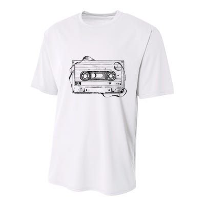 Back To 80S 90S Mix Tape Music Sketch Drawing Music Tape Youth Performance Sprint T-Shirt