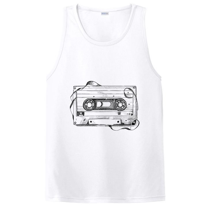 Back To 80S 90S Mix Tape Music Sketch Drawing Music Tape PosiCharge Competitor Tank
