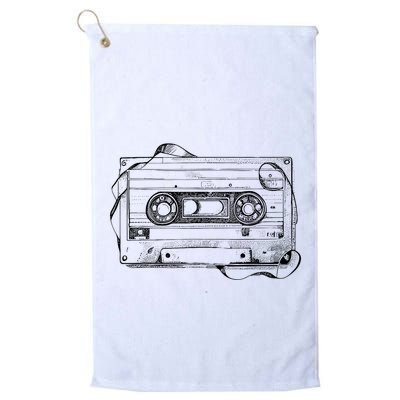Back To 80S 90S Mix Tape Music Sketch Drawing Music Tape Golf Towel