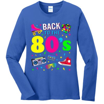 Back To 80s 1980s Vintage Retro Eighties Costume Party Gift Ladies Long Sleeve Shirt