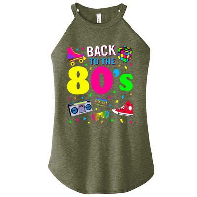 Back To 80s 1980s Vintage Retro Eighties Costume Party Gift Women’s Perfect Tri Rocker Tank