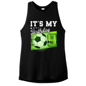 Birthday Tees 9 Soccer Its My 9th Birthday Soccer Ladies PosiCharge Tri-Blend Wicking Tank