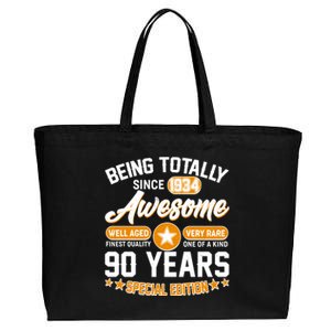 Being Totally Awesome Special Edition Since 1934 90 Years Birthday Cotton Canvas Jumbo Tote