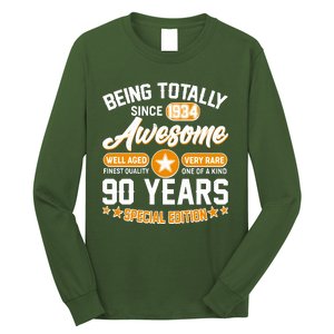 Being Totally Awesome Special Edition Since 1934 90 Years Birthday Long Sleeve Shirt