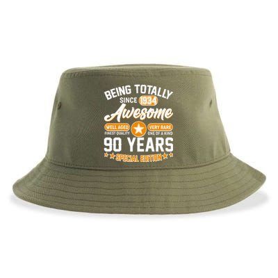 Being Totally Awesome Special Edition Since 1934 90 Years Birthday Sustainable Bucket Hat