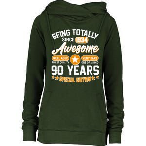 Being Totally Awesome Special Edition Since 1934 90 Years Birthday Womens Funnel Neck Pullover Hood