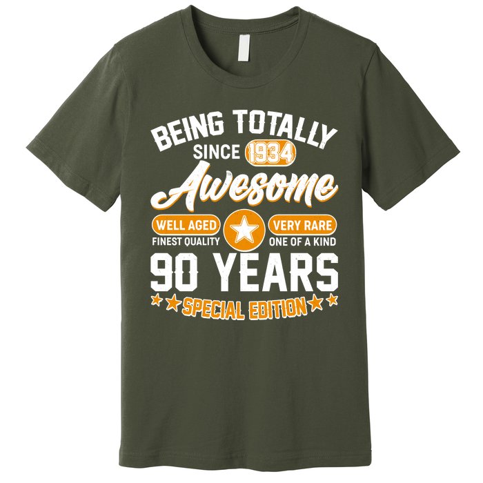 Being Totally Awesome Special Edition Since 1934 90 Years Birthday Premium T-Shirt