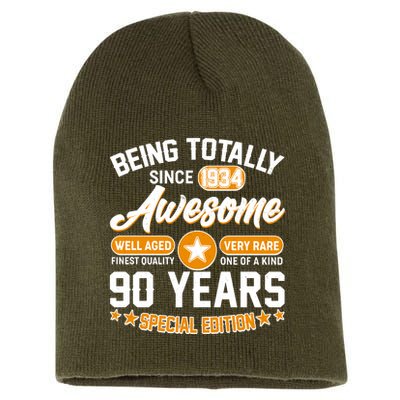 Being Totally Awesome Special Edition Since 1934 90 Years Birthday Short Acrylic Beanie