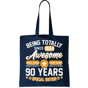 Being Totally Awesome Special Edition Since 1934 90 Years Birthday Tote Bag