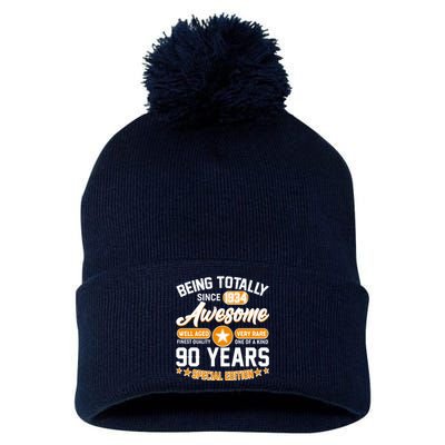 Being Totally Awesome Special Edition Since 1934 90 Years Birthday Pom Pom 12in Knit Beanie