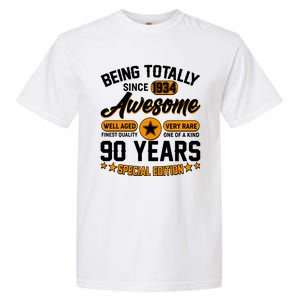 Being Totally Awesome Special Edition Since 1934 90 Years Birthday Garment-Dyed Heavyweight T-Shirt