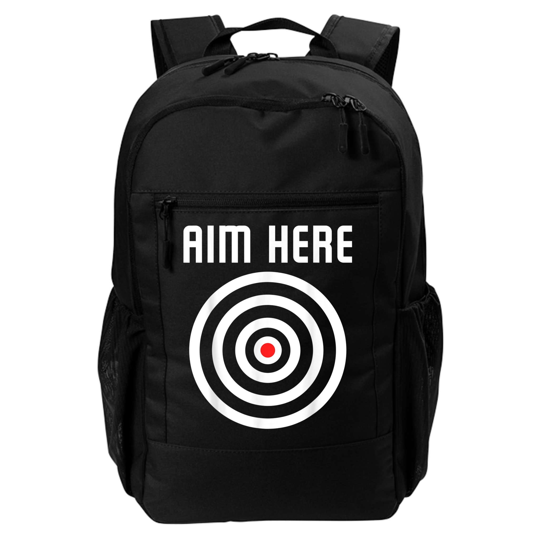 Bullseye Target Aim Here Darts Players Shooting Backpack