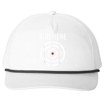 Bullseye Target Aim Here Darts Players Shooting Snapback Five-Panel Rope Hat