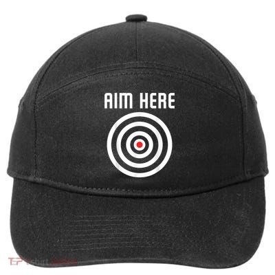 Bullseye Target Aim Here Darts Players Shooting 7-Panel Snapback Hat