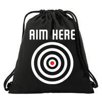 Bullseye Target Aim Here Darts Players Shooting Drawstring Bag
