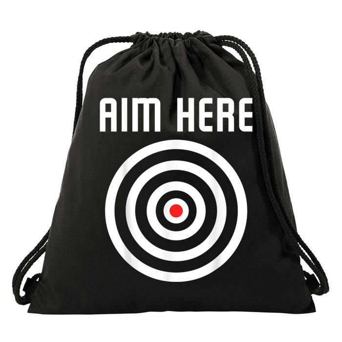 Bullseye Target Aim Here Darts Players Shooting Drawstring Bag