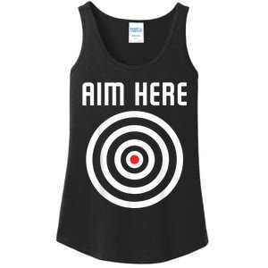 Bullseye Target Aim Here Darts Players Shooting Ladies Essential Tank