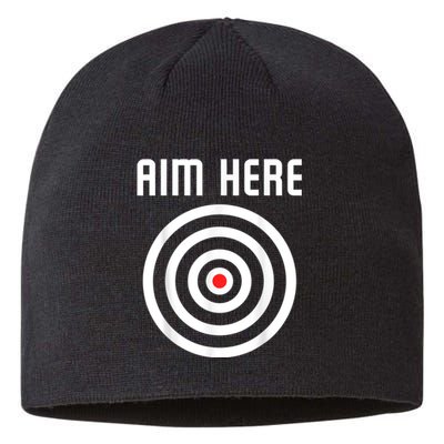 Bullseye Target Aim Here Darts Players Shooting Sustainable Beanie