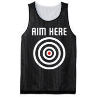 Bullseye Target Aim Here Darts Players Shooting Mesh Reversible Basketball Jersey Tank