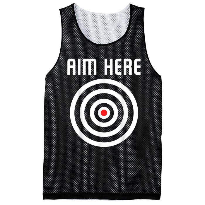 Bullseye Target Aim Here Darts Players Shooting Mesh Reversible Basketball Jersey Tank