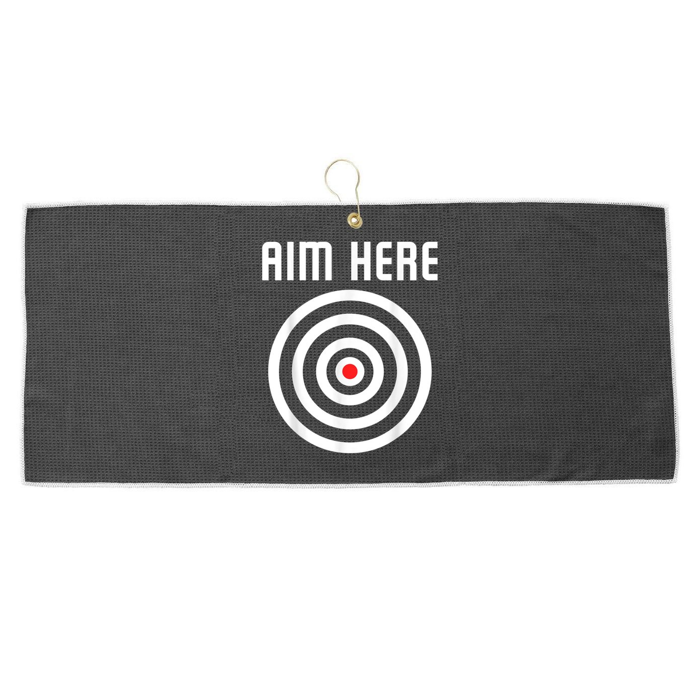 Bullseye Target Aim Here Darts Players Shooting Large Microfiber Waffle Golf Towel