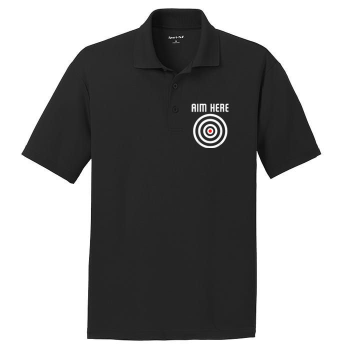 Bullseye Target Aim Here Darts Players Shooting PosiCharge RacerMesh Polo