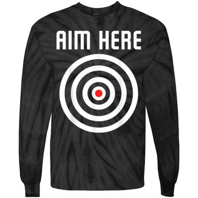 Bullseye Target Aim Here Darts Players Shooting Tie-Dye Long Sleeve Shirt