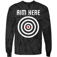 Bullseye Target Aim Here Darts Players Shooting Tie-Dye Long Sleeve Shirt