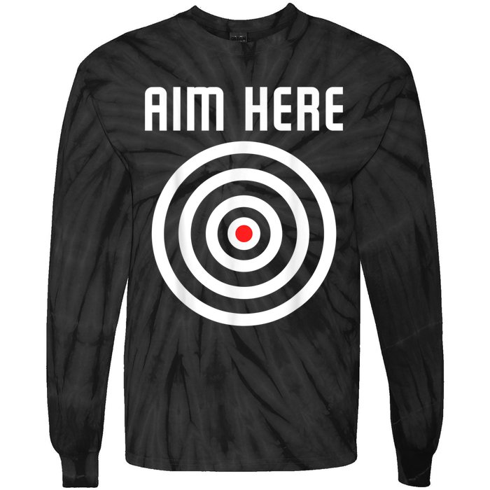 Bullseye Target Aim Here Darts Players Shooting Tie-Dye Long Sleeve Shirt