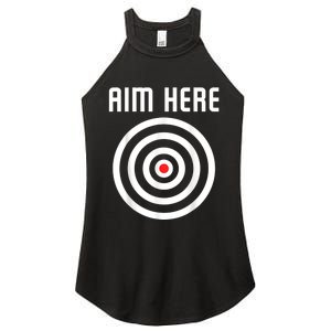 Bullseye Target Aim Here Darts Players Shooting Women's Perfect Tri Rocker Tank