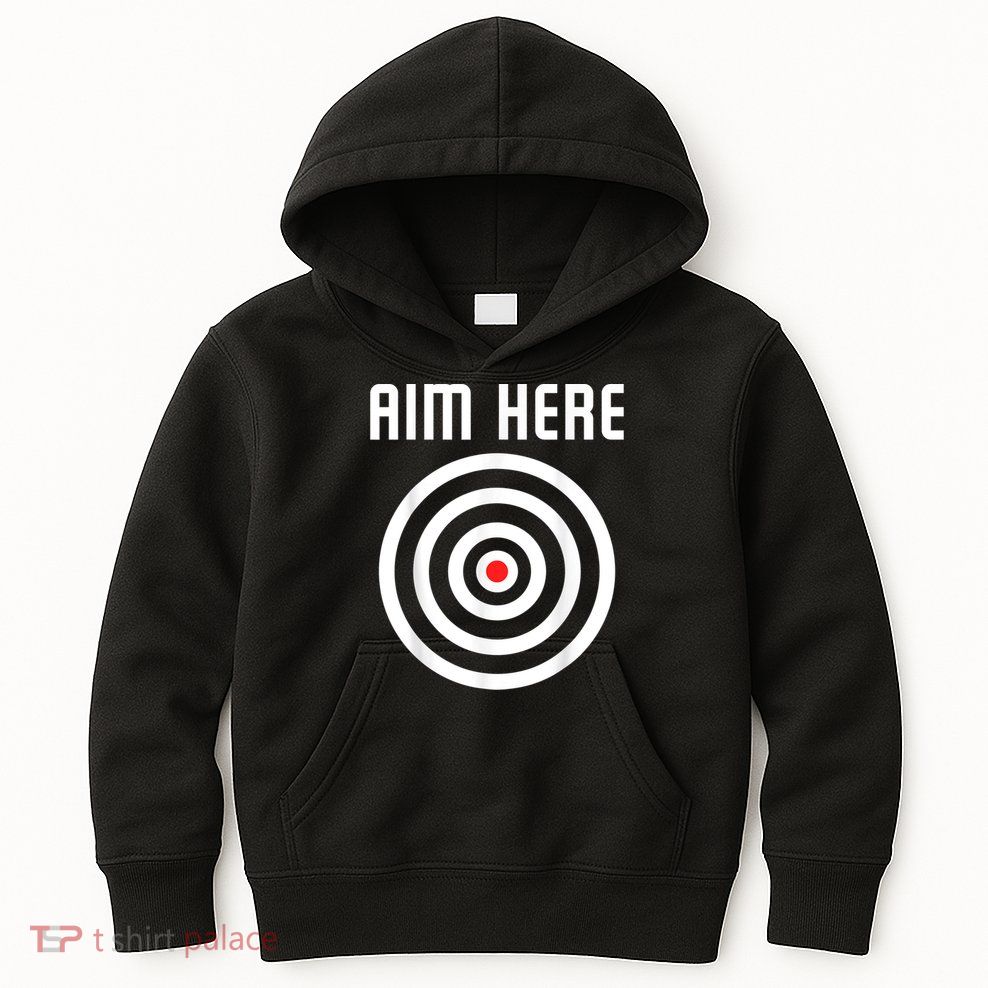Bullseye Target Aim Here Darts Players Shooting Kids Hoodie