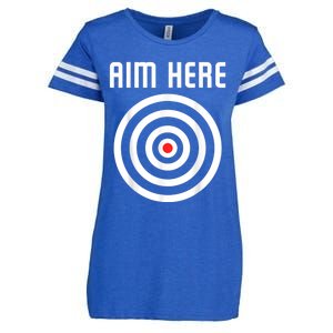 Bullseye Target Aim Here Darts Players Shooting Enza Ladies Jersey Football T-Shirt