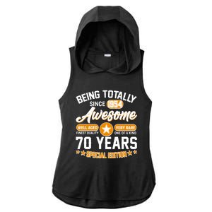 Being Totally Awesome Special Edition Since 1954 70 Years Birthday Ladies PosiCharge Tri-Blend Wicking Draft Hoodie Tank