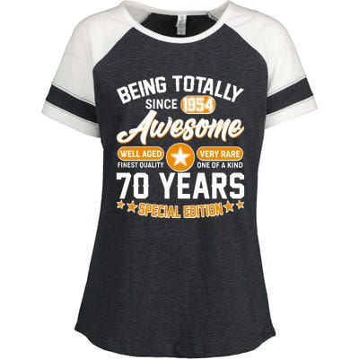 Being Totally Awesome Special Edition Since 1954 70 Years Birthday Enza Ladies Jersey Colorblock Tee