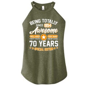 Being Totally Awesome Special Edition Since 1954 70 Years Birthday Women's Perfect Tri Rocker Tank