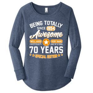 Being Totally Awesome Special Edition Since 1954 70 Years Birthday Women's Perfect Tri Tunic Long Sleeve Shirt