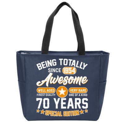 Being Totally Awesome Special Edition Since 1954 70 Years Birthday Zip Tote Bag