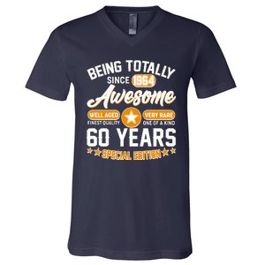 Being Totally Awesome Special Edition Since 1964 60 Years Birthday V-Neck T-Shirt