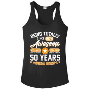 Being Totally Awesome Special Edition Since 1974 50 Years Birthday Ladies PosiCharge Competitor Racerback Tank